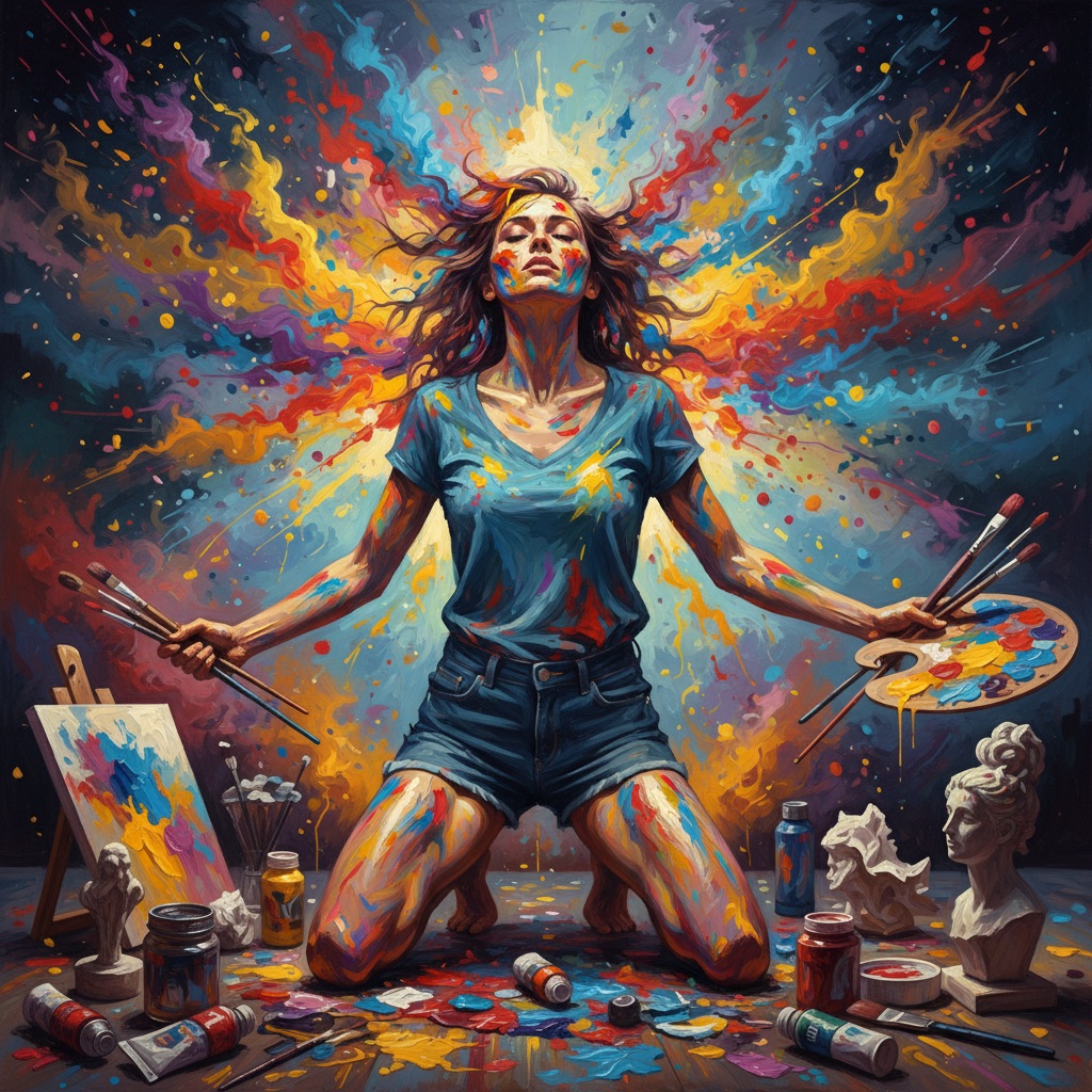 Nine-tailed fox spirit under full moon