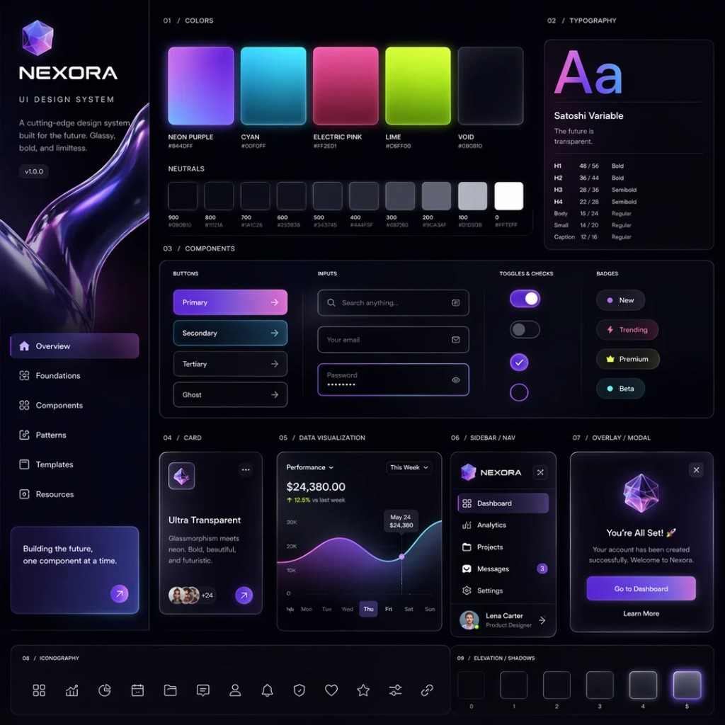 Glassy UI Design System