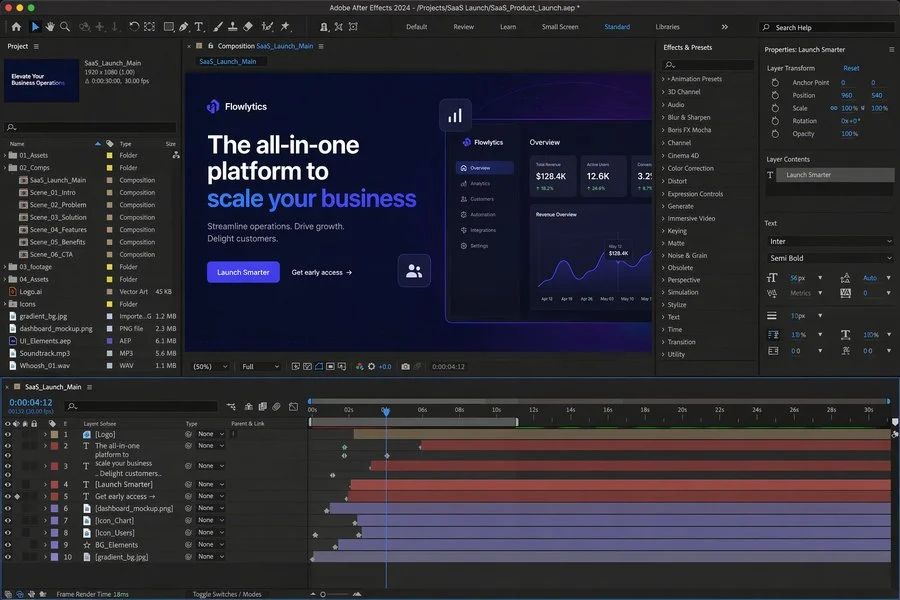 After Effects SaaS Launch